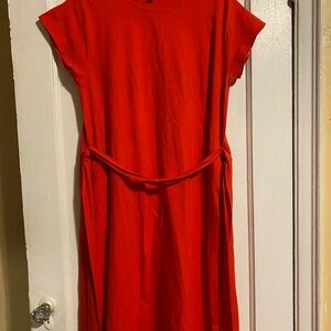 Vibrant Red Midi Dress